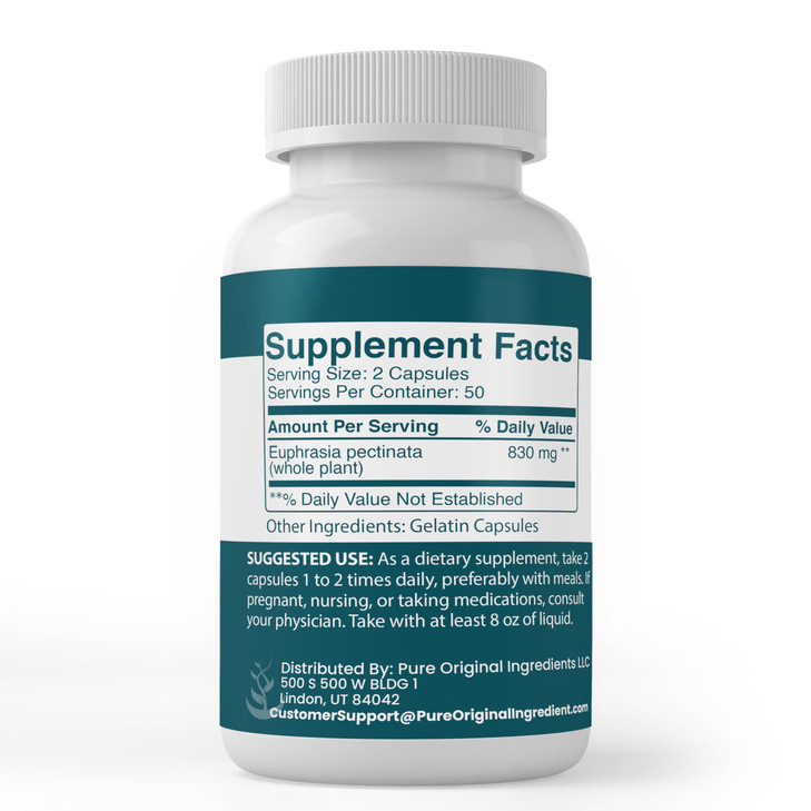 Pure Original Ingredients Eyebright, (100 Capsules) Always Pure, No Additives Or