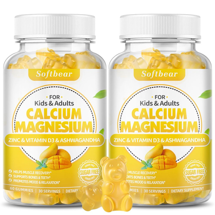 softbear Calcium Magnesium Zinc Gummies for Women & Men, High Absorption Calcium