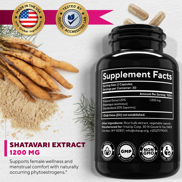 VitaUp Shatavari Capsules for Women 1200mg