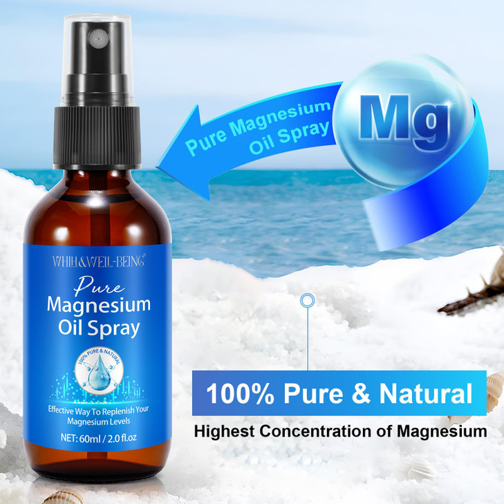 Magnesium Spray, Pure Magnesium Oil Spray for Feet, Natural Ingredient in Glass