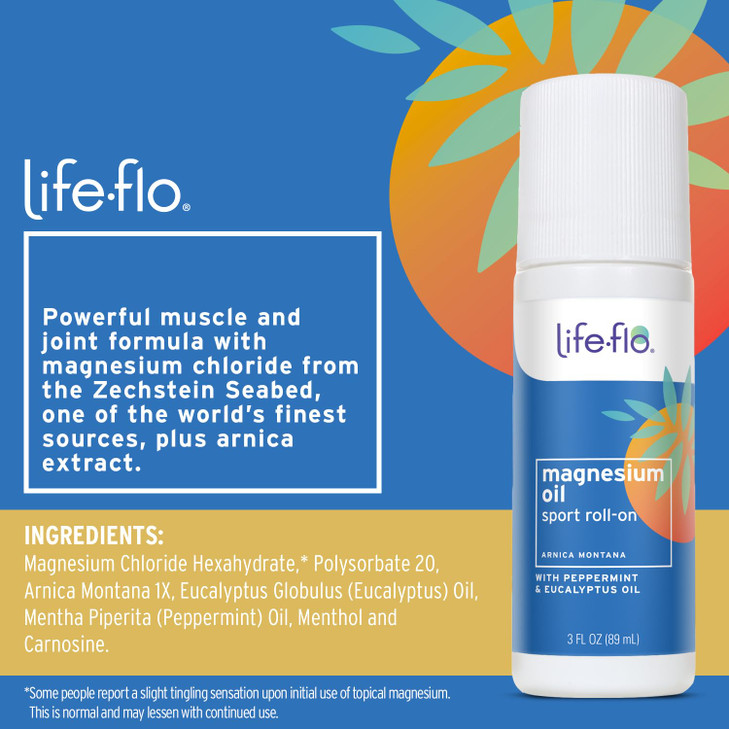 Life-FLO Magnesium Oil Sport Roll-On for Adults and Kids