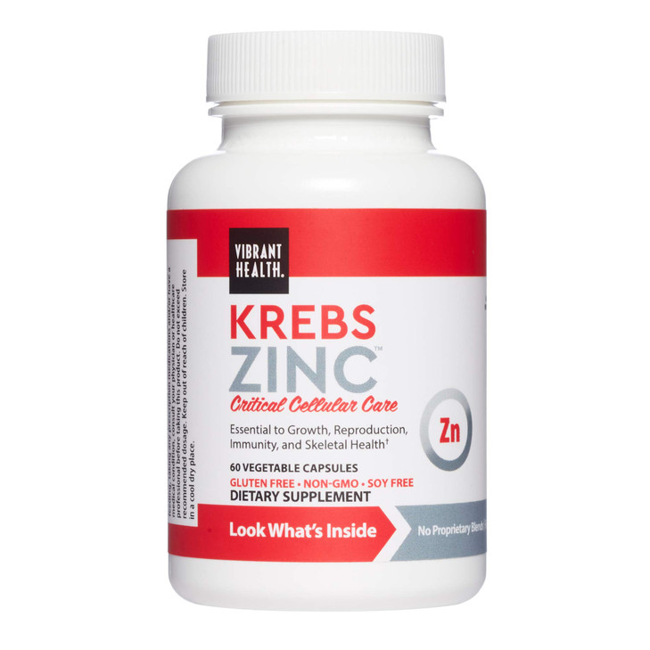 Vibrant Health, Krebs Zinc, Immune, Bone and Cellular Health Formula, 60