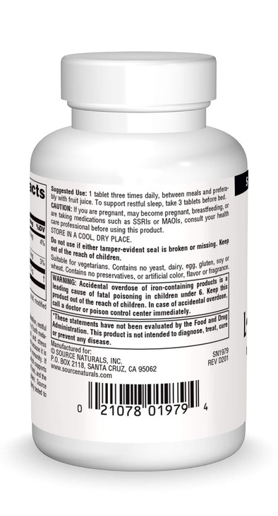 Source Naturals L-Tryptophan, for Mood, Relaxation, and Sleep*, 500mg