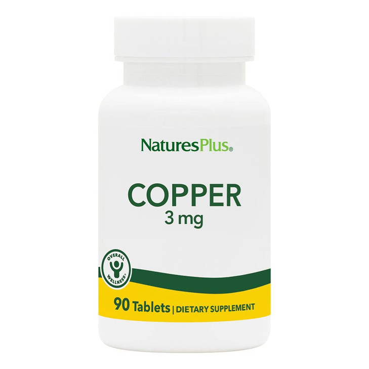 NaturesPlus Copper 3 mg - 90 Tablets - Supports Overall Wellness