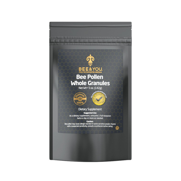 BEE and You Bee Pollen Granules, 5oz Bag, 100% Pure, Natural Supplement
