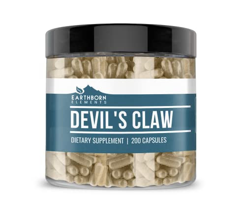 Earthborn Elements Devils Claw Extract 200 Capsules, Pure & Undiluted, No