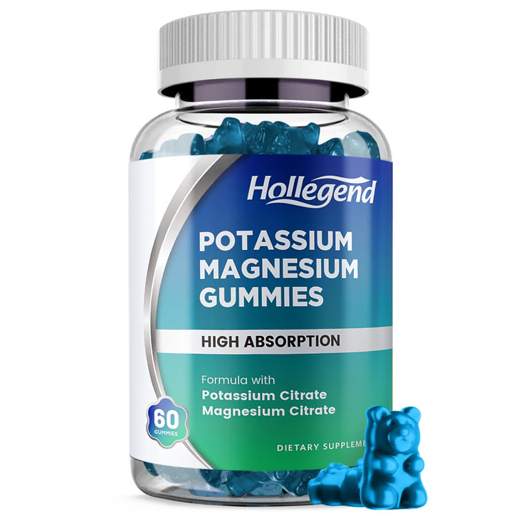 HOLLEGEND Potassium Magnesium Gummies, High Absorption Potassium Citrate 99mg