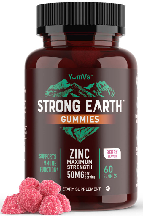 Strong Earth - 50mg Zinc Gummies for Kids and Adults (60 Count)