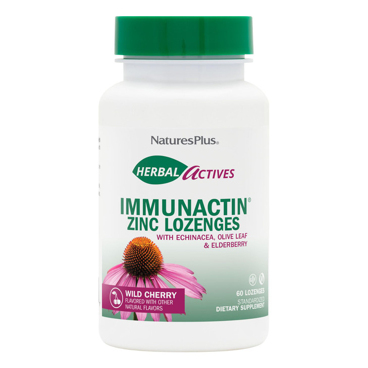 NaturesPlus Herbal Actives ImmunActin Zinc Lozenges
