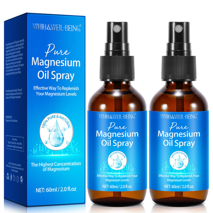 Magnesium Spray, Pure Magnesium Oil Spray for Feet, Natural Ingredient in Glass