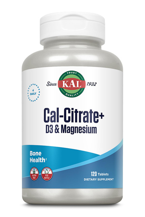 KAL Cal-Citrate+, Calcium Citrate Plus Vitamin D-3 and 500 mg of Magnesium