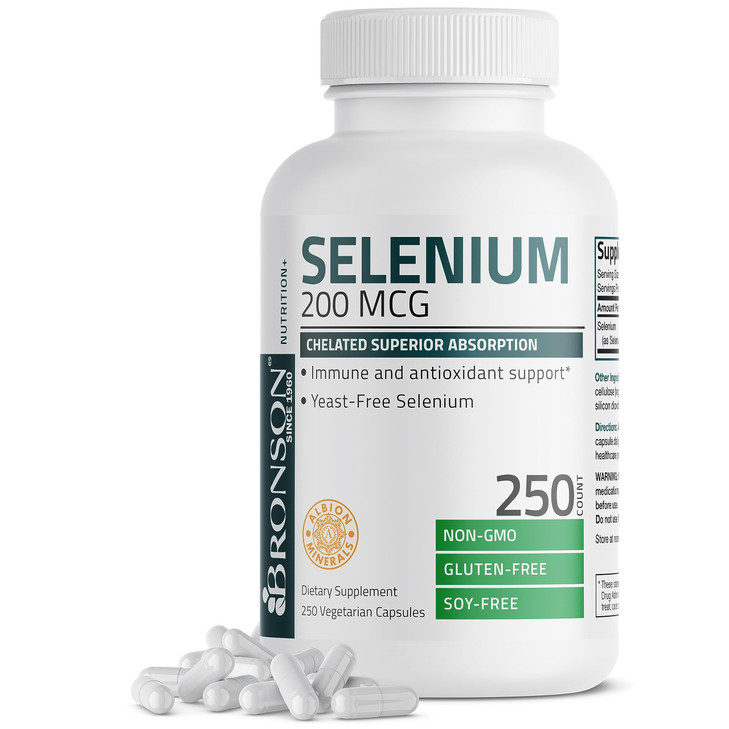 Bronson Selenium 200 mcg - Yeast Free Chelated Amino Acid Complex