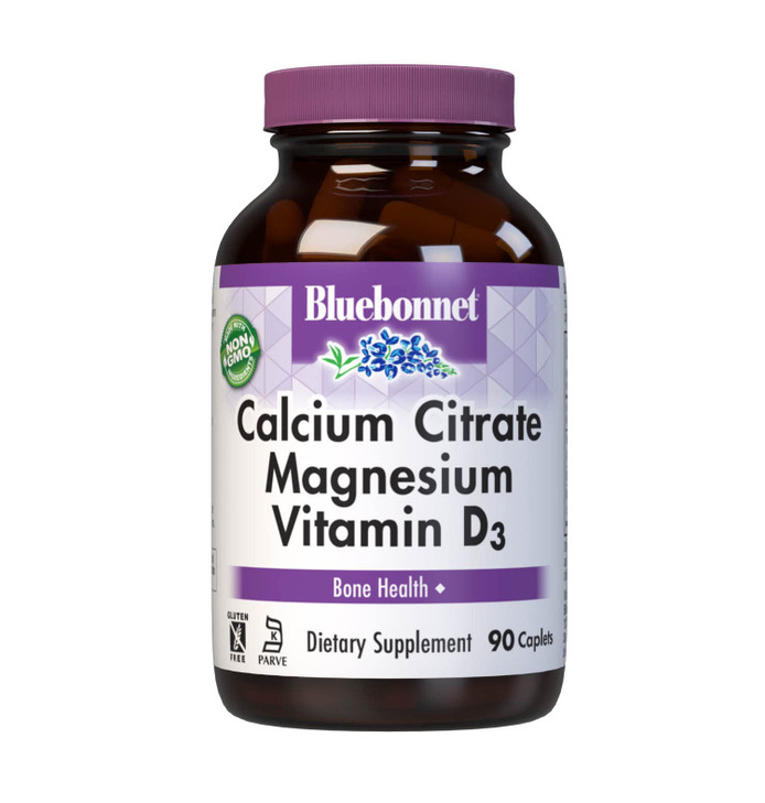 Bluebonnet Nutrition Calcium Citrate Magnesium Plus Vitamin D3 Caplets, Bone