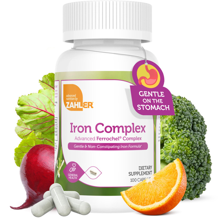 Zahler - Iron Supplement with Vitamin C - Capsule Iron Pills