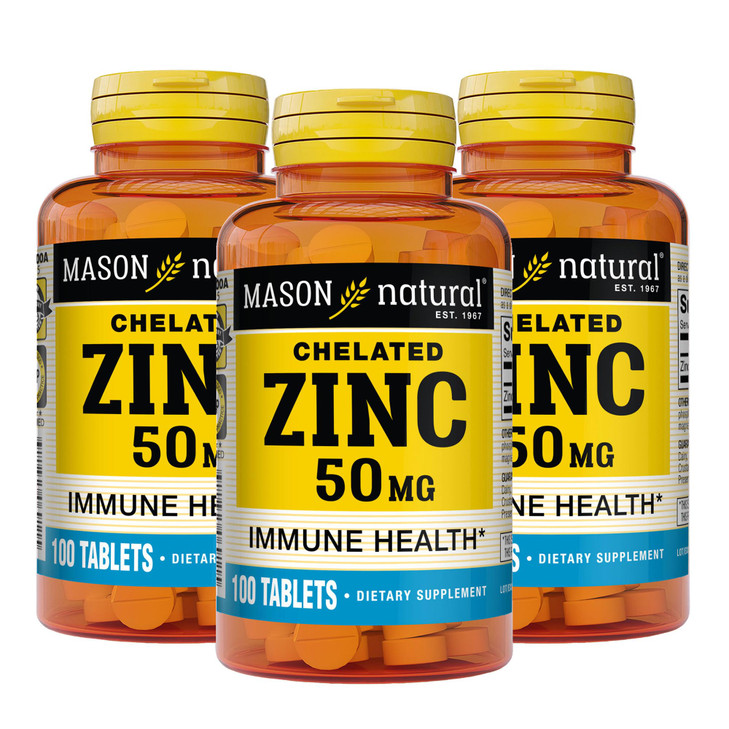 Mason Natural Zinc 50 mg, Supports Immune Function & Antioxidant Health, 100