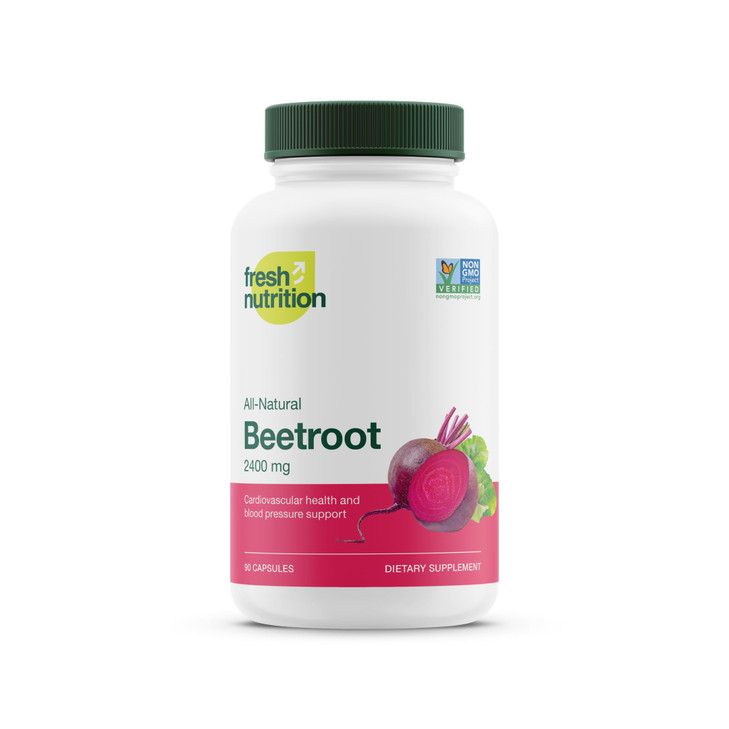 Fresh Nutrition Organic Beet Root Capsules - 2400mg Potent Dosage