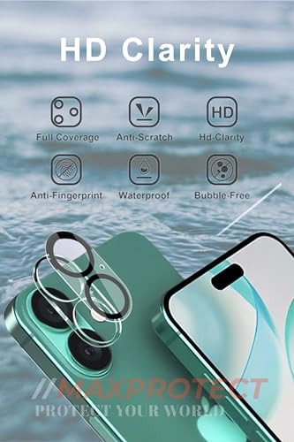 //MAXPROTECT Compatible for iPhone 16 Pro Screen Protector; Premium 9H Tempered Glass; Scratch-Resistant; Crystal Clear; Anti Bubble; Shatterproof wi