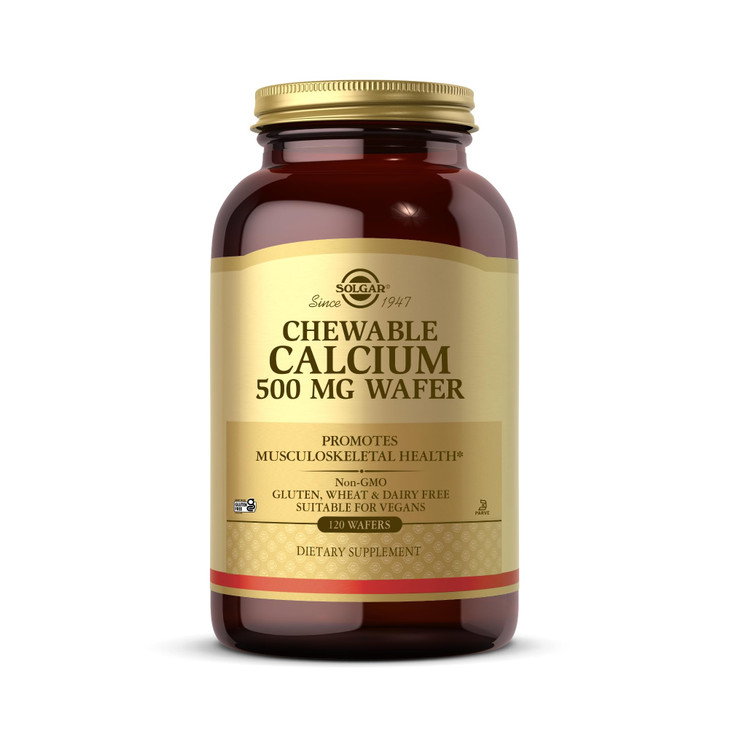 Solgar Chewable Calcium 500 mg - 120 Wafers - Promotes Musculoskeletal Health