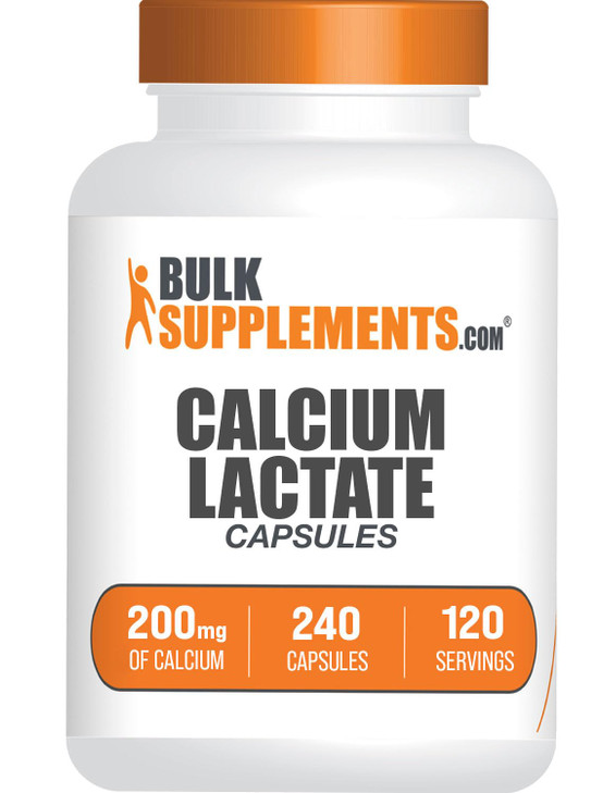 BulkSupplements.com Calcium Lactate Capsules - Calcium Supplement, Calcium 200mg