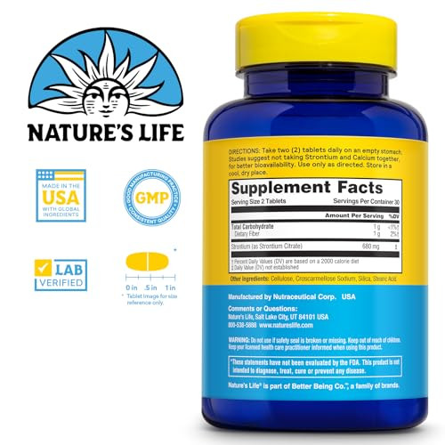 Nature's Life Strontium Citrate 680 mg Supplement for Men & Women
