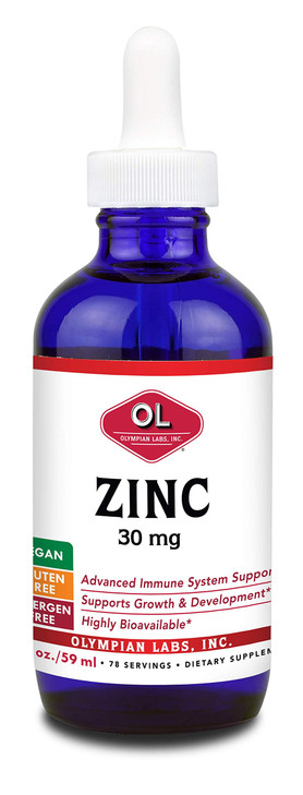 Olympian Labs Zinc, Liquid 30mg, 2 Fl Ounce