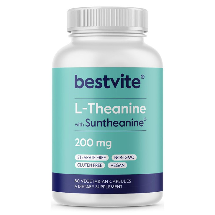BESTVITE Double Strength Suntheanine L-Theanine 200mg
