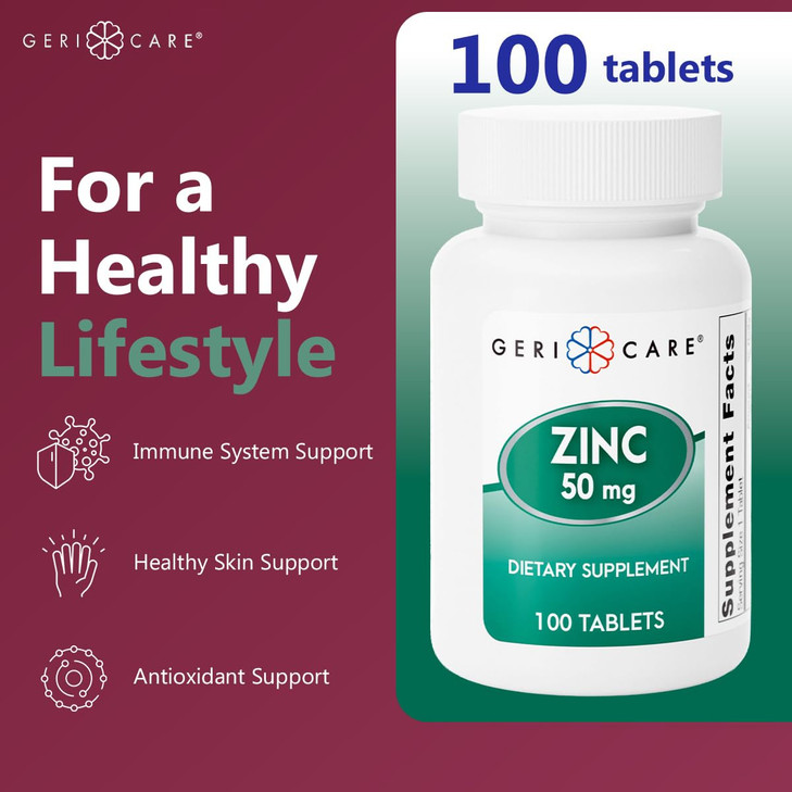 Zinc Sulfate Tablets 50mg by Geri-Care - Dietary Supplement