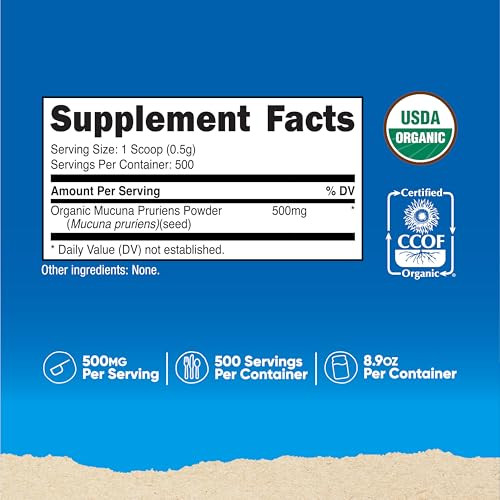 Nutricost Organic Mucuna Pruriens Powder (250 Grams)