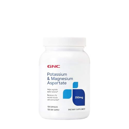 GNC Potassium and Magnesium Aspartate 250mg Supplement, Helps Regulate Water