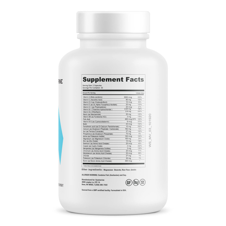 Swolverine Multivitamin | Enhanced Vitamins & Minerals Capsule,