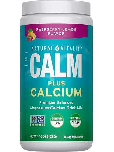 Natural Vitality Calm, Magnesium & Calcium Supplement, Drink Mix Powder Supports