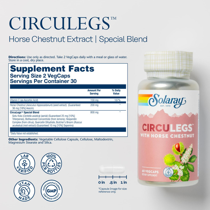 SOLARAY Circulegs - Herbal Supplements for Wellness Support