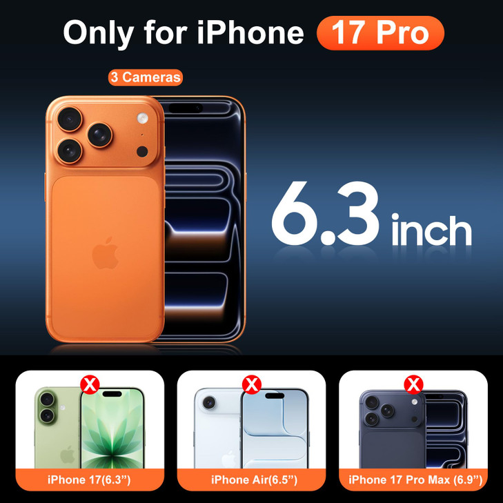 Temdan for iPhone 17 Pro Case Clear with Screen Protector, [Compatible with Magsafe][Anti-Yellowing][Military-Grade Protection] Shockproof Slim Magne