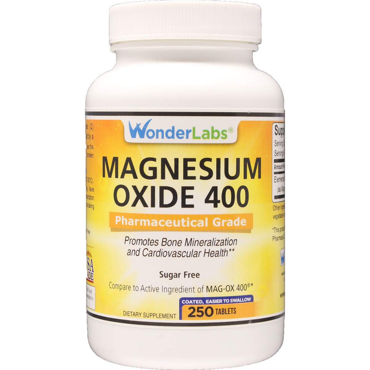 Wonder Labs Magnesium Oxide 400, 483mg of Magnesium Oxide Pharmaceutical Grade**