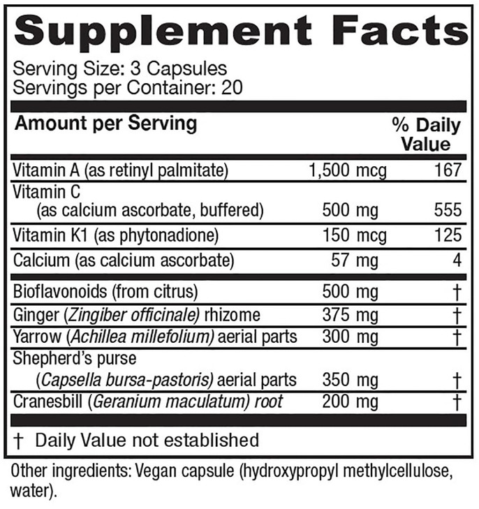 Vitanica Slow Flow, Menstrual Flow Support, Vegan, 60 Capsules