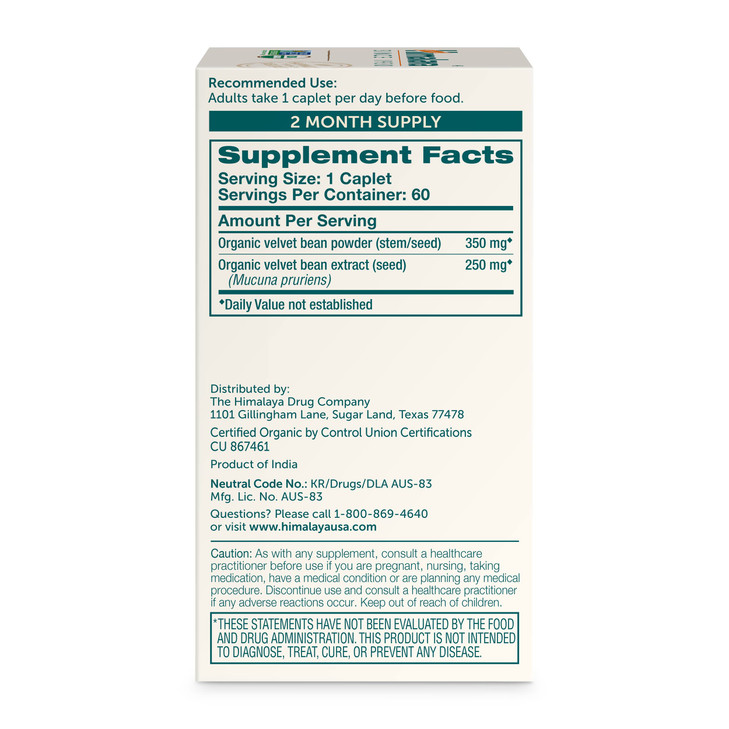 Himalaya Organic Mucuna Pruriens, 60 Day Supply