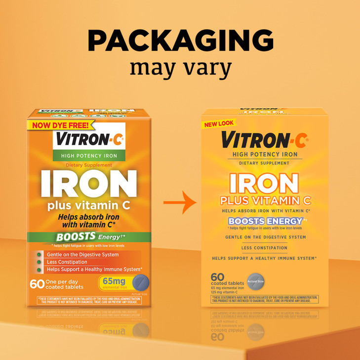 Vitron-C Iron Supplement, Once Daily, High Potency Iron Plus Vitamin C, Support