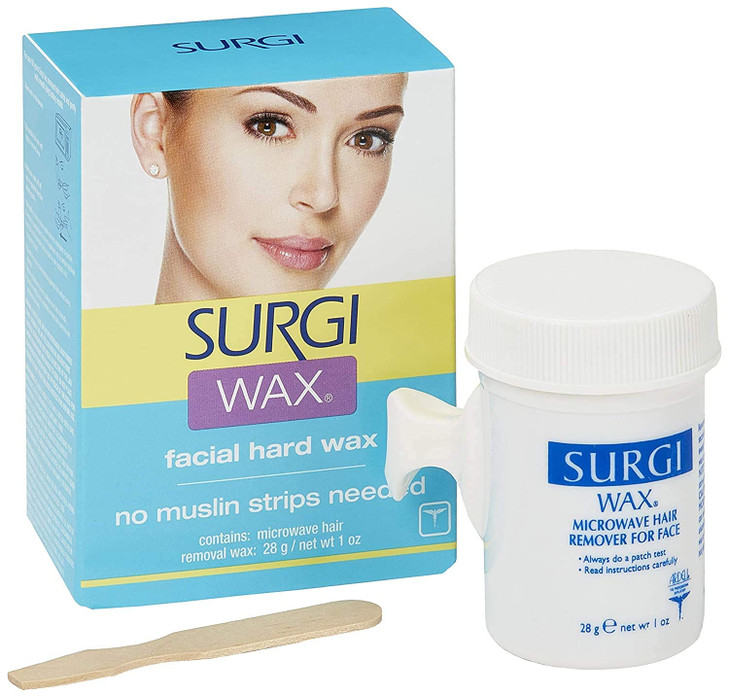 Surgiwax Facial Hard Wax, No Strips Needed, 1 oz.