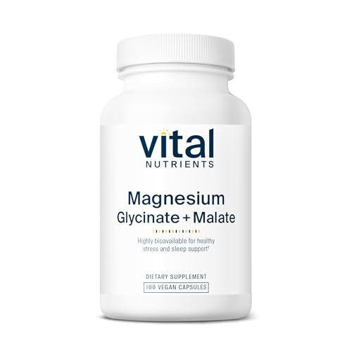Vital Nutrients Magnesium Glycinate + Malate - 120mg Vegan Magnesium Supplement
