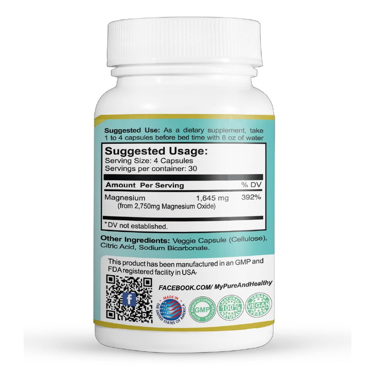Pure & Healthy Oxypure Magnesium Oxide Colon Cleanser with Sodium Bicarbonate