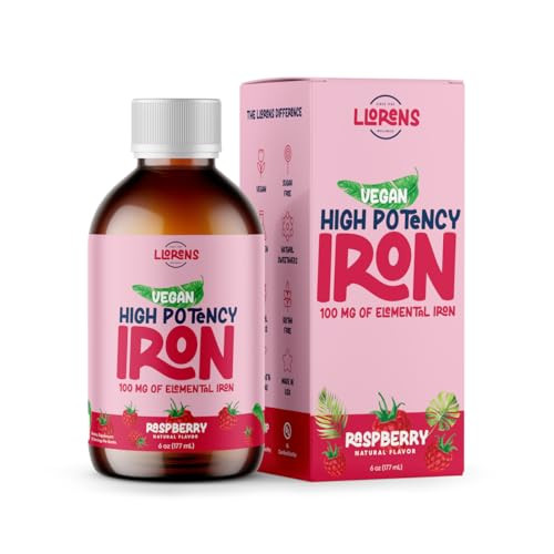 Iron Supplement Liquid Iron High Potency Iron for Women & Adults by Llorens