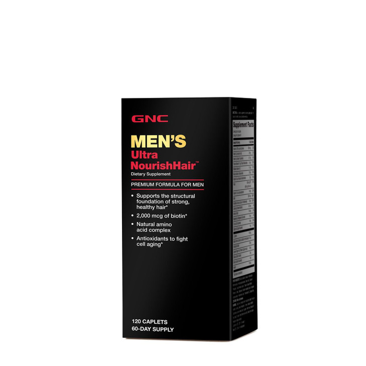 GNC Men's Ultra Nourish Hair Supplement for Men, Supports Strong, Healthy Hair