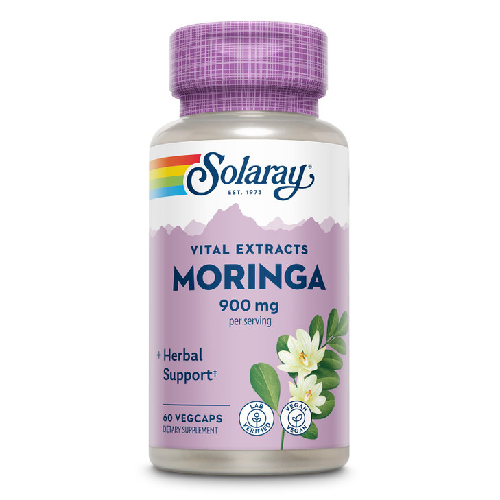 SOLARAY Moringa Capsules 900 mg - Moringa Supplement with 135 mg Saponins
