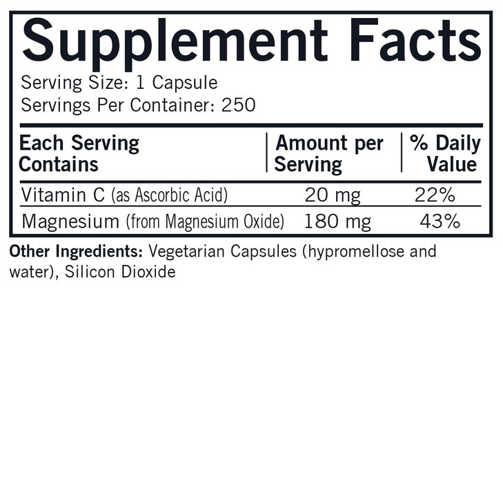 Buffered Magnesium Oxide, 180 mg, 250 Capsules, Kirkman Labs