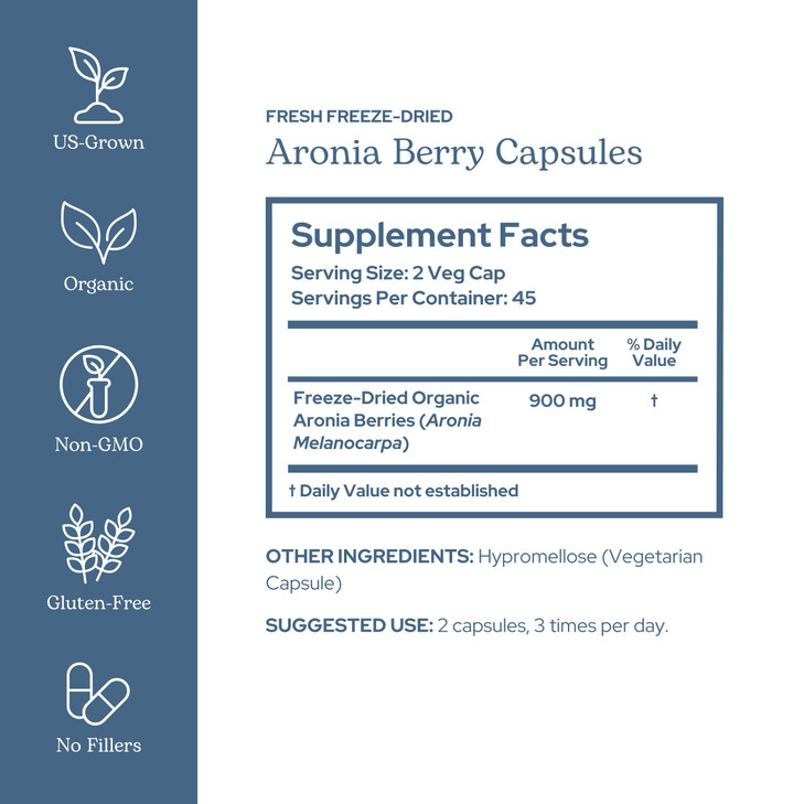 Eclectic Institute Raw Freeze-Dried Organic Aronia Berry Capsules