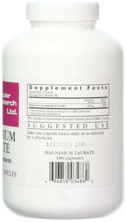 Cardiovascular Research Ecological Formulas Magnesium Taurate Capsule, 125 mg