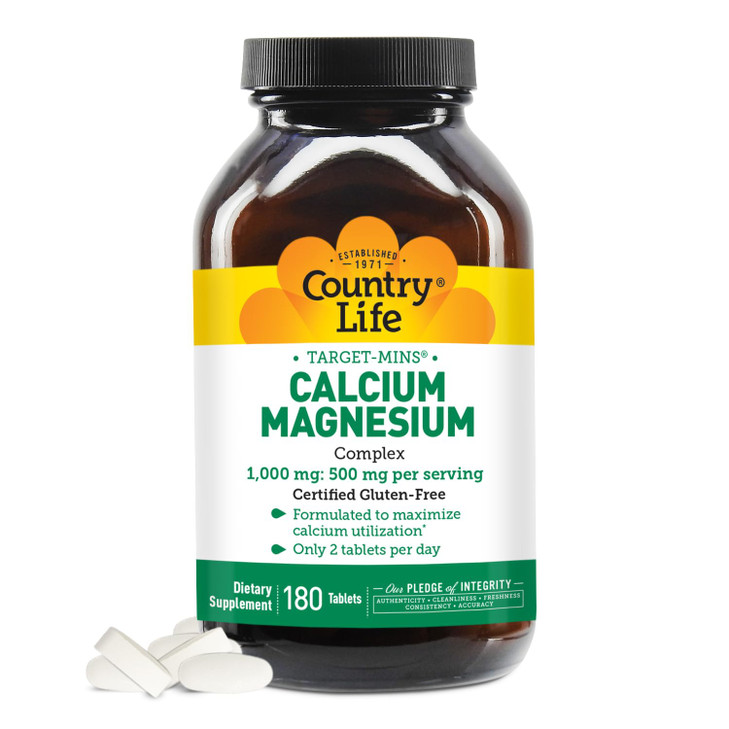 Country Life Target-Mins Calcium Magnesium Complex 1000mg/500mg, 180 Tablets