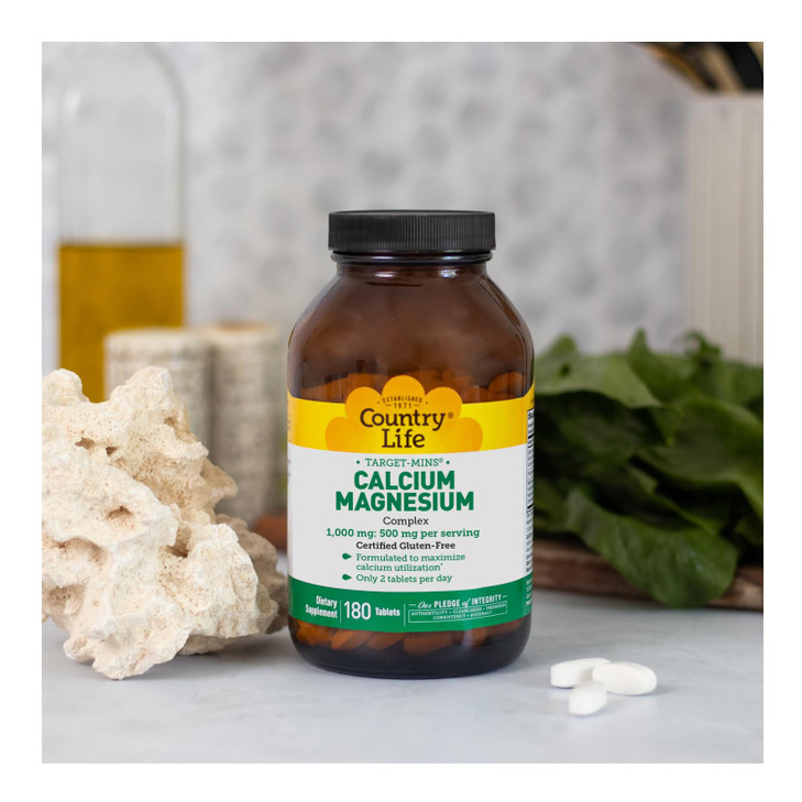 Country Life Target-Mins Calcium Magnesium Complex 1000mg/500mg, 180 Tablets