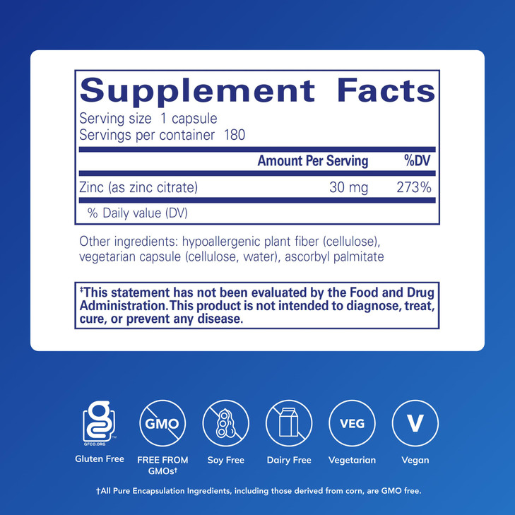 Pure Encapsulations Zinc (Citrate)