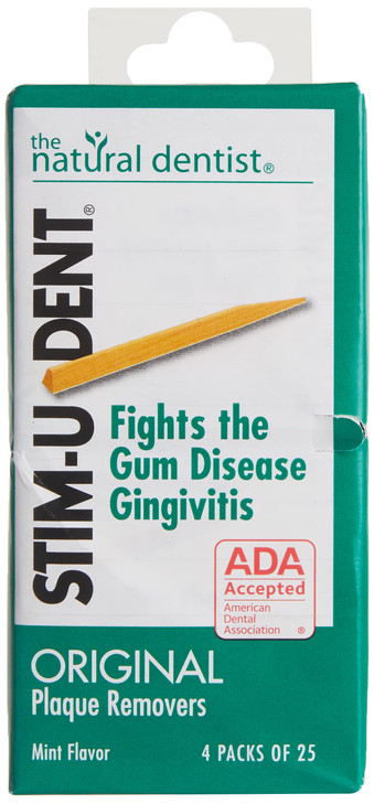 Stim-U-Dent Mint Plaque Removers, 4 Pack of 25 (Value Pack of 4)